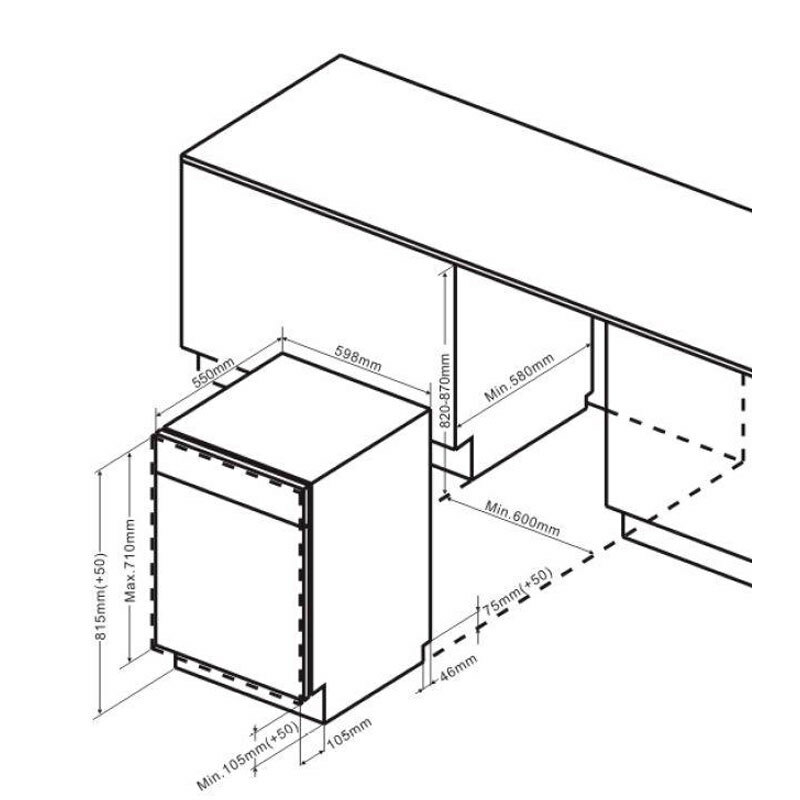 Lavavajillas integrable 60 cm Fagor 4LVF622IT – 12 servicios, 11 L/ciclo, AquaStop