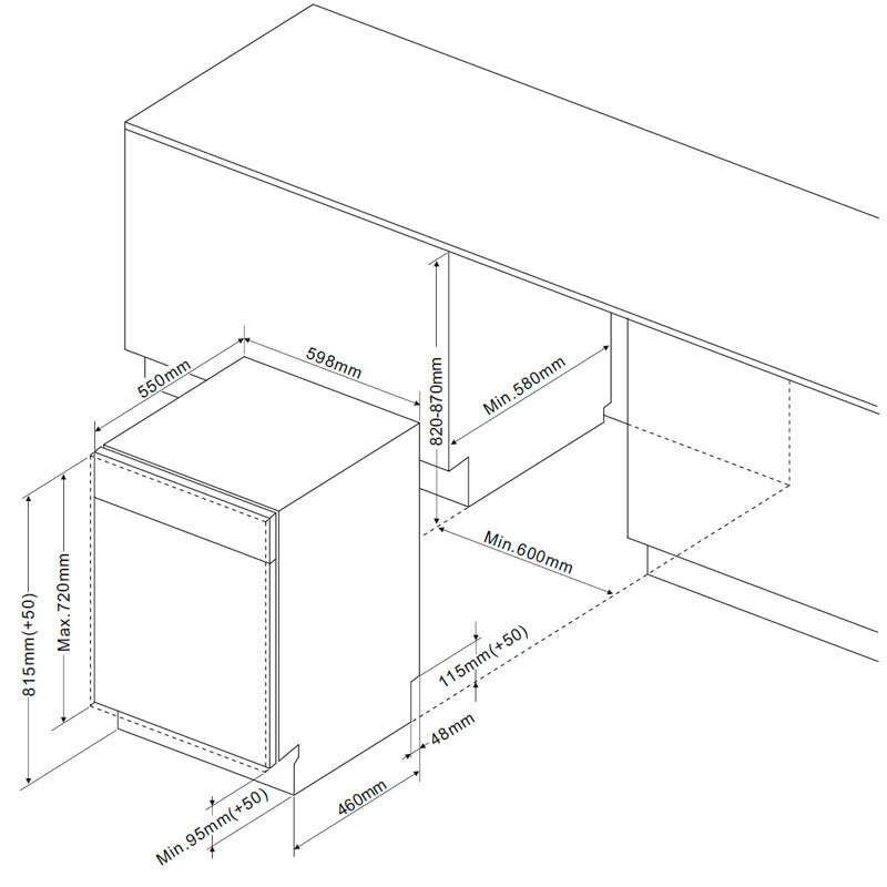 Lavavajillas integrable 60 cm Fagor 4LVF638ADIT – 14 servicios, Secado AutoDoor, AquaStop