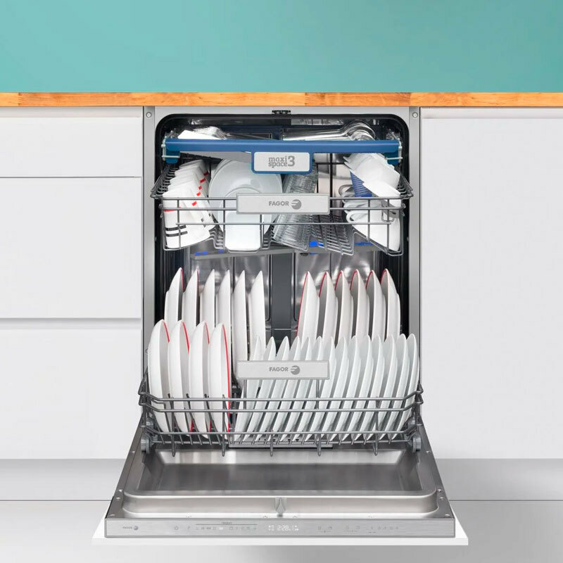 Lavavajillas integrable 60 cm Fagor 4LVF638ADIT – 14 servicios, Secado AutoDoor, AquaStop