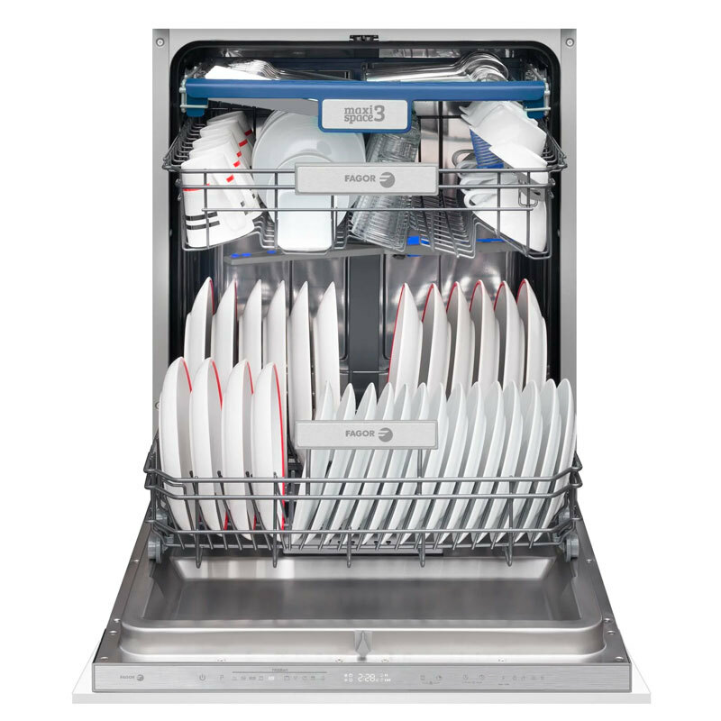 Lavavajillas integrable 60 cm Fagor 4LVF638ADIT – 14 servicios, Secado AutoDoor, AquaStop