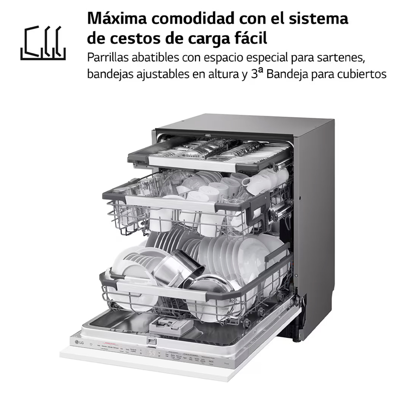 Lavavajillas integrable 60 cm LG DB597TXS – 14 servicios, TrueSteam & QuadWash, WiFi ThinQ