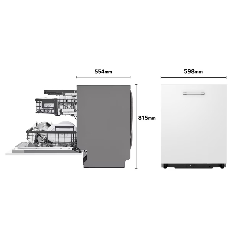 Lavavajillas integrable 60 cm LG DB597TXS – 14 servicios, TrueSteam & QuadWash, WiFi ThinQ