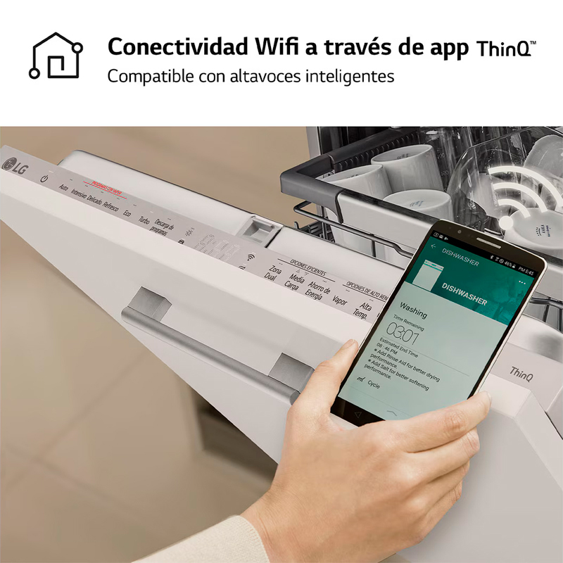 Lavavajillas integrable 60 cm LG DB597TXS – 14 servicios, TrueSteam & QuadWash, WiFi ThinQ