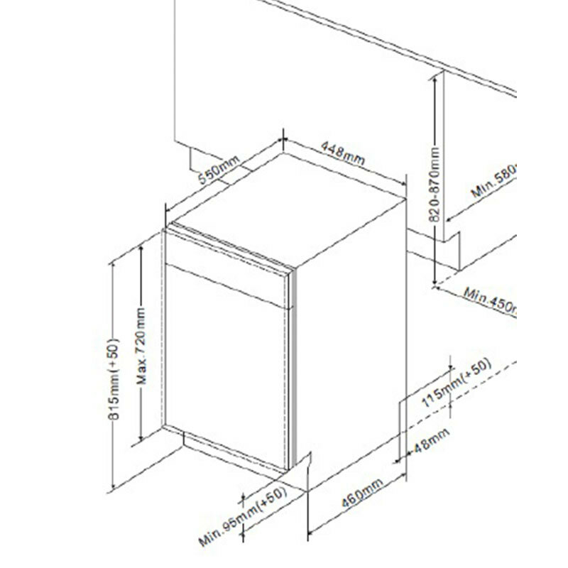 Lavavajillas integrable 45 cm Midea MID45S120-ES – 10 servicios, 9 L/ciclo, AquaStop