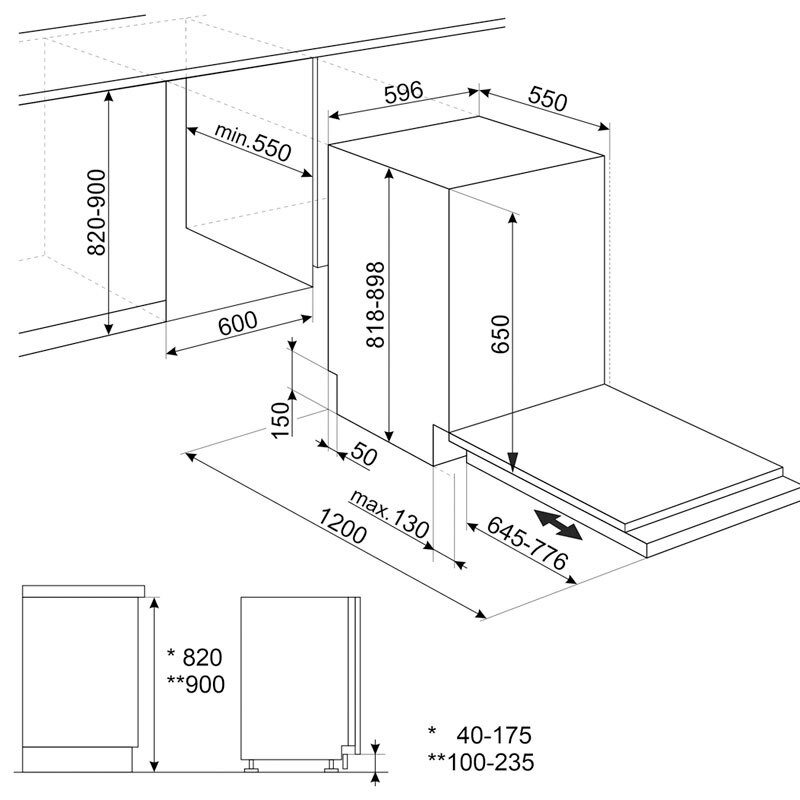 Lavavajillas integrable 60 cm Smeg STL262D – 13 servicios, Motor Inverter, Secado automático