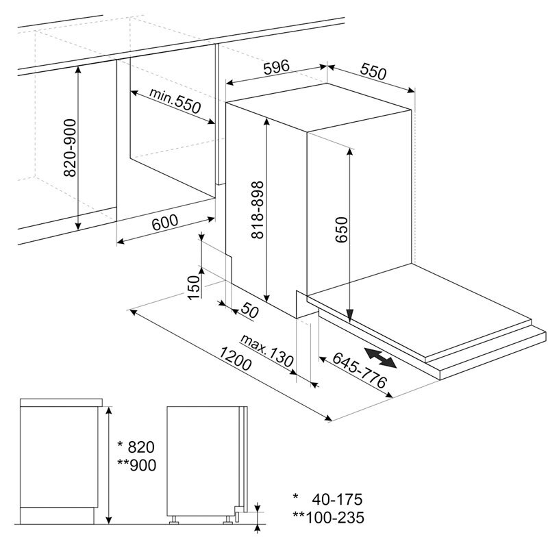 Lavavajillas integrable Smeg STL362DQ – 14 servicios, Inverter 2.0, Full Express 60'