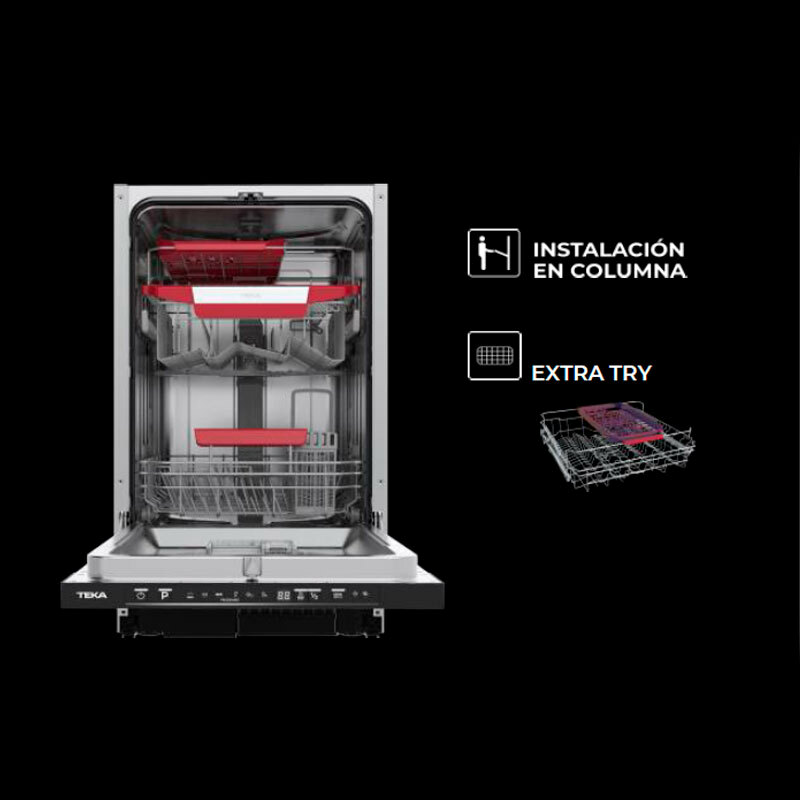 Lavavajillas integrable Teka DFI44800 – 45 cm, 10 servicios, AquaStop