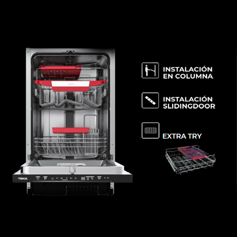 Lavavajillas integrable Teka DFI44850 – 45 cm, 10 servicios, AquaStop