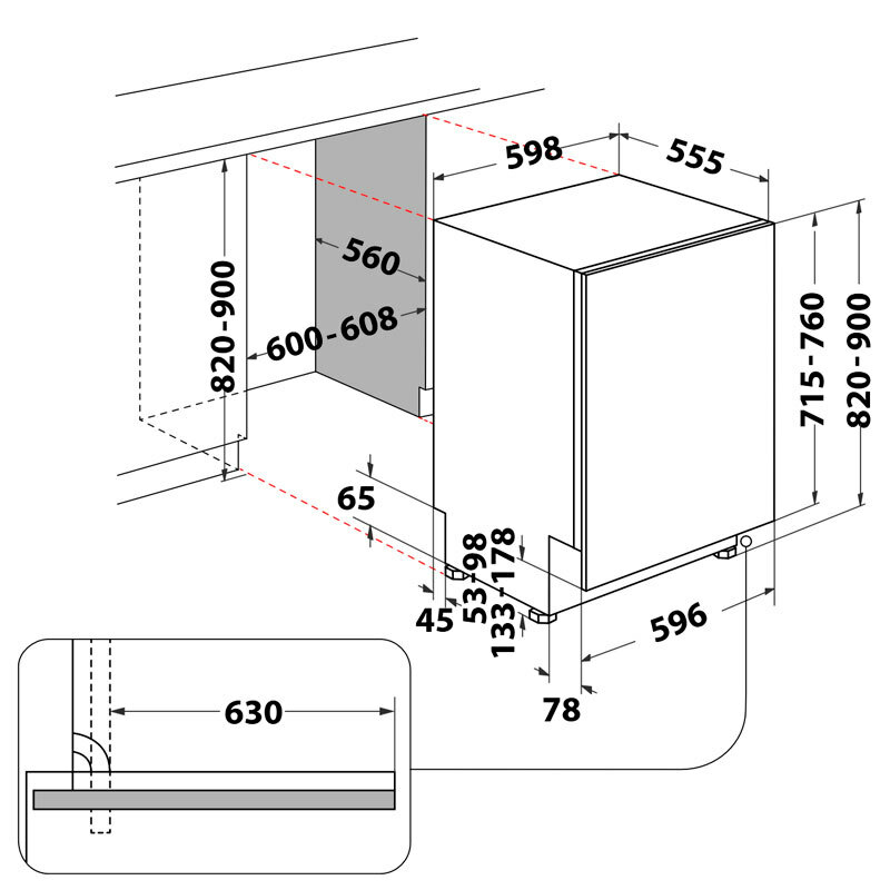 Lavavajillas integrable Whirlpool WH8IA15AM6L0 – 15 cubiertos, PowerClean, 38 dB