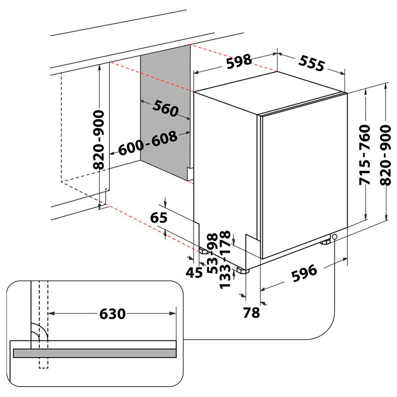 Lavavajillas integrable Whirlpool WH8IPB14AM6L0 – 14 servicios, 38 dB, 9,5 L/ciclo