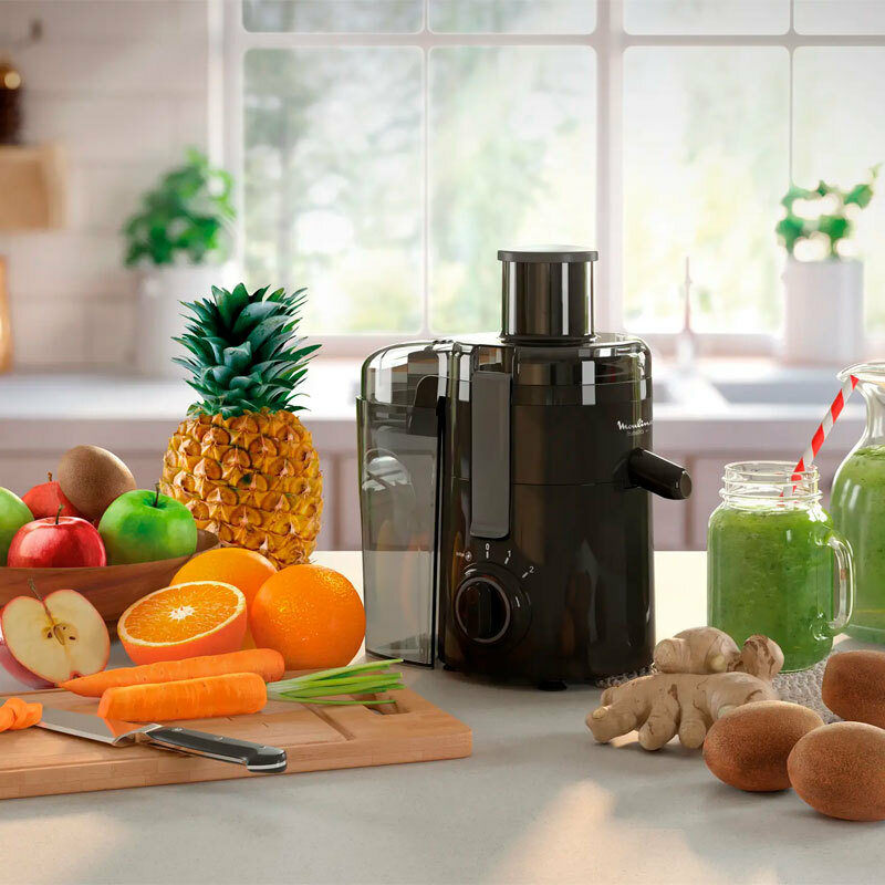 Exprimidor eléctrico Moulinex JU370810 – 350 W, Depósito 0,9 L, Boca 60 mm