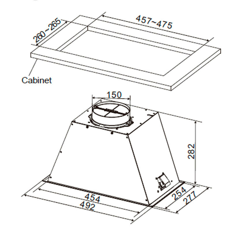 Grupo filtrante Cata GTPLUS45BK/M – Bajo mueble, 645 m³/h, Negro