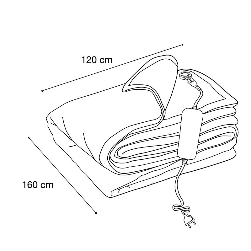 Manta eléctrica Solac CT8607 – 160x120 cm, 10 niveles, Temporizador 9h
