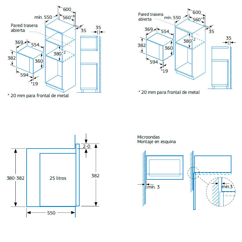 Microondas integrable Balay 3CG5175N2 – 25 L, 900 W, Grill 1200 W