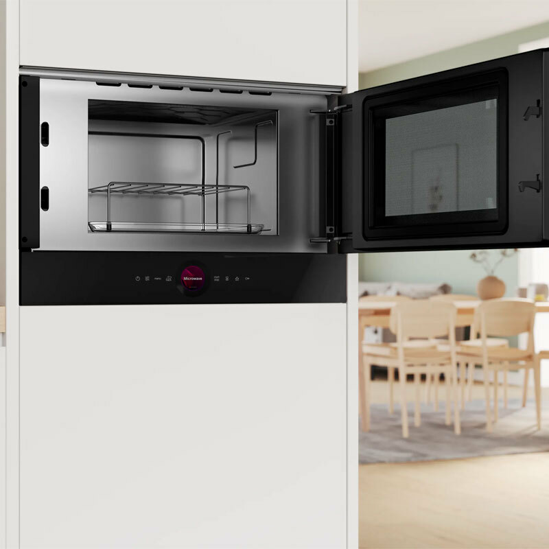 Microondas integrable Bosch BER7321B1 – 21 L, 900 W, Interior cerámico