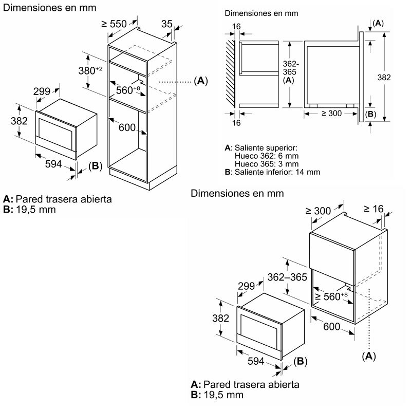 Microondas integrable Bosch BFL7221W1 – 21 L, 900 W Inverter, Display TFT táctil