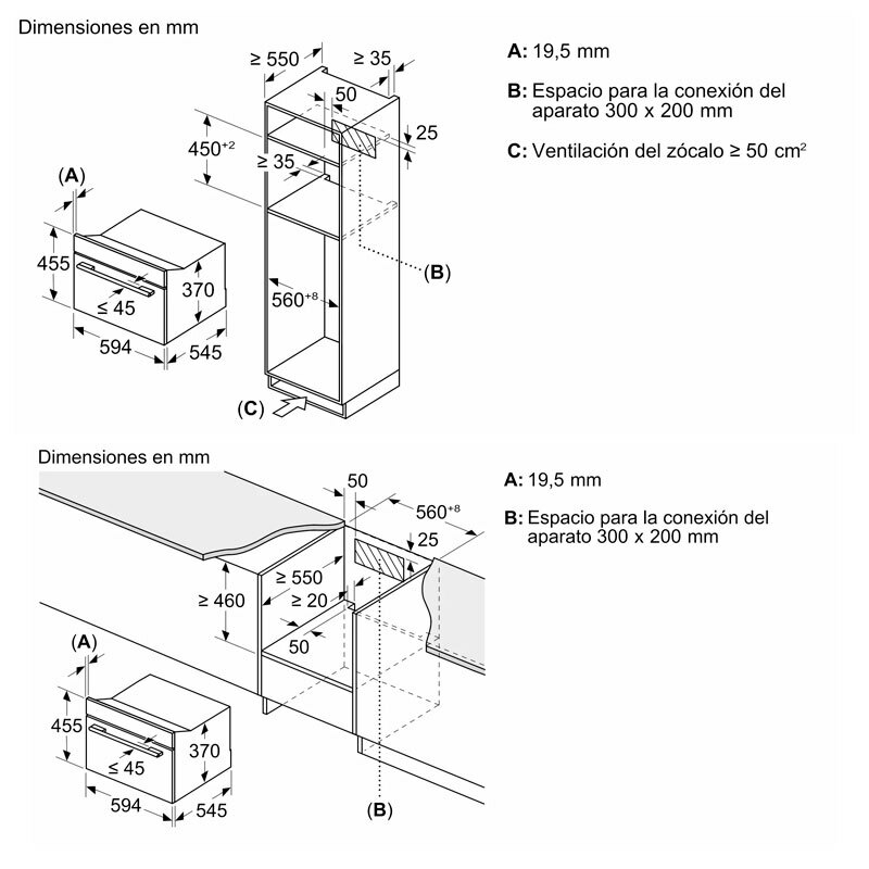 Microondas integrable Bosch CEG732XB1 – 36 L, Inverter 1000 W, Grill 1900 W