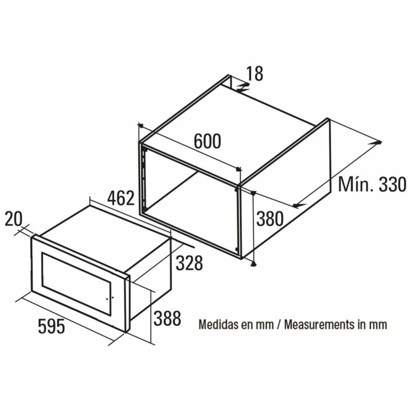 Microondas integrable Cata MC 20 D – 20 L, 800 W microondas, Grill 1000 W