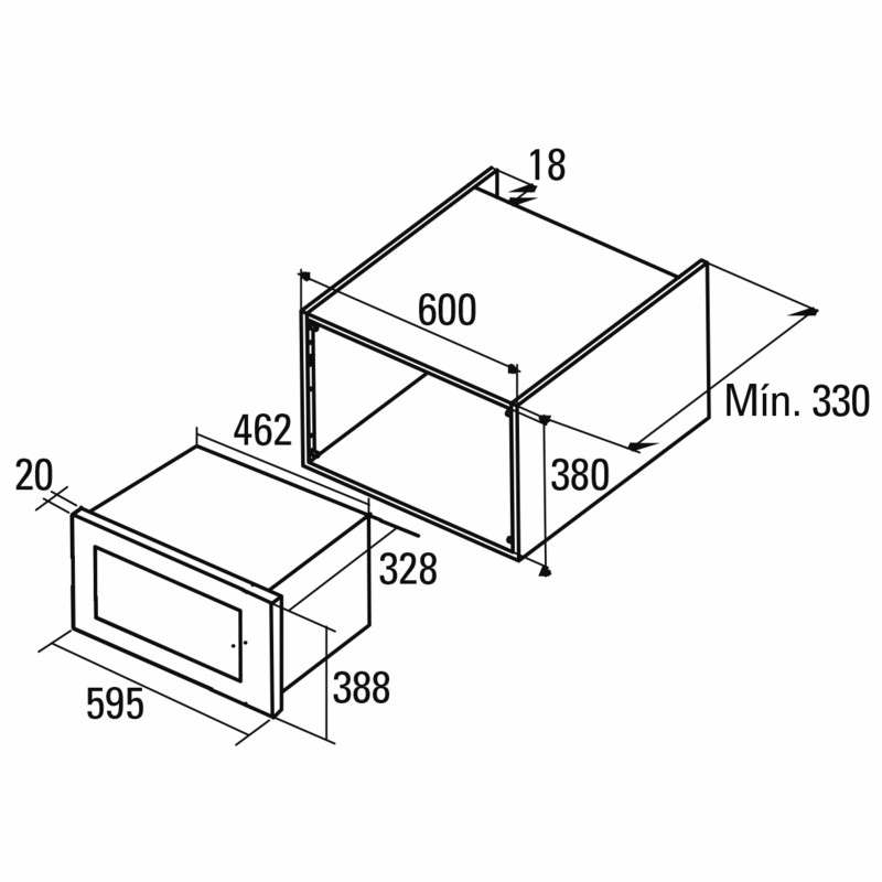 Microondas integrable Cata MC 20 IX – 20 L, 800 W microondas, Grill 1000 W
