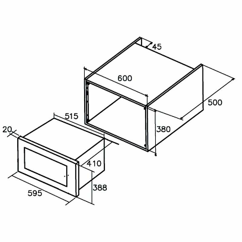 Microondas integrable CATA MC25D – 25 L, 900 W microondas, Grill 1000 W