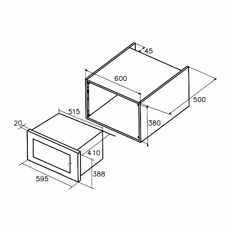 Microondas integrable Cata MC 25 GTC BK – 25 L, 900 W microondas, Grill 1.000 W