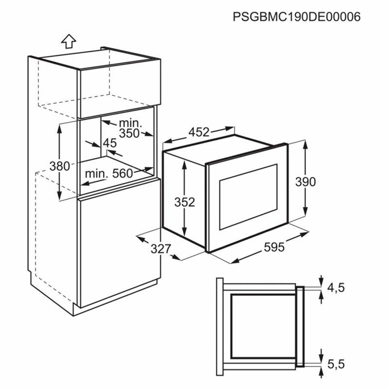 Microondas integrable Electrolux EMS2203MMX – 20 L, 700 W, Inox antihuellas