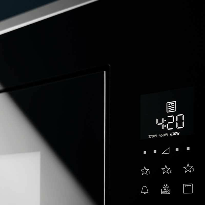 Microondas integrable Electrolux KMFD264TEX – 26 L, 900 W micro/800 W grill, Display LED táctil