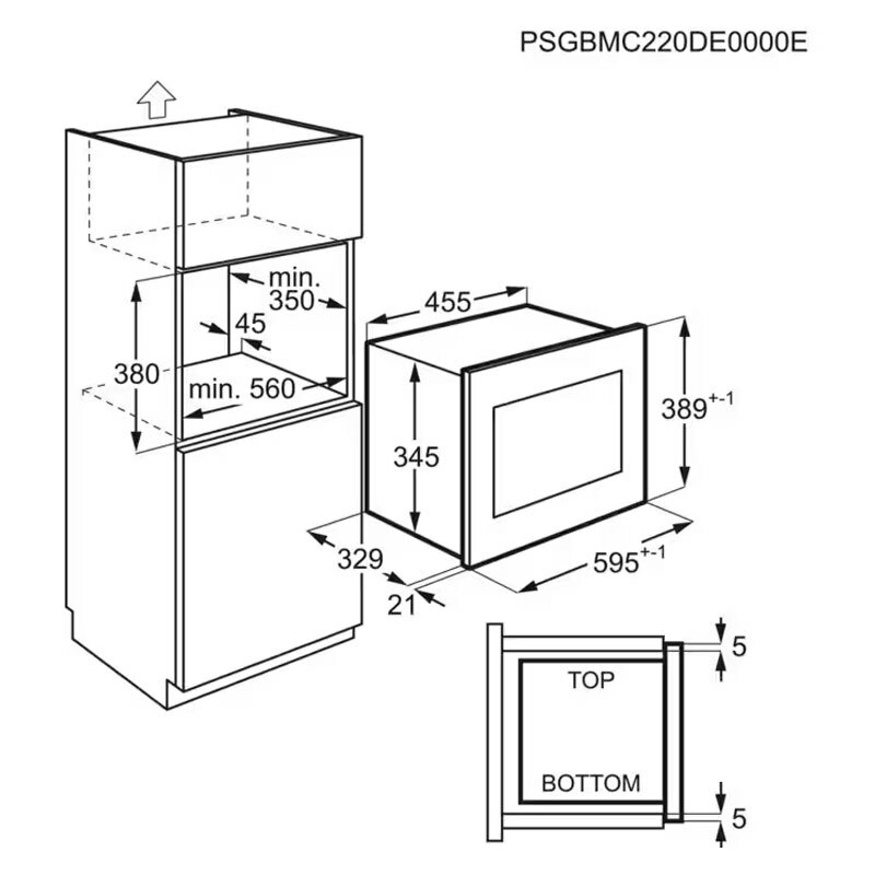 Microondas integrable Electrolux KMSD203MMX – 20 L, 700 W microondas, 1000 W grill