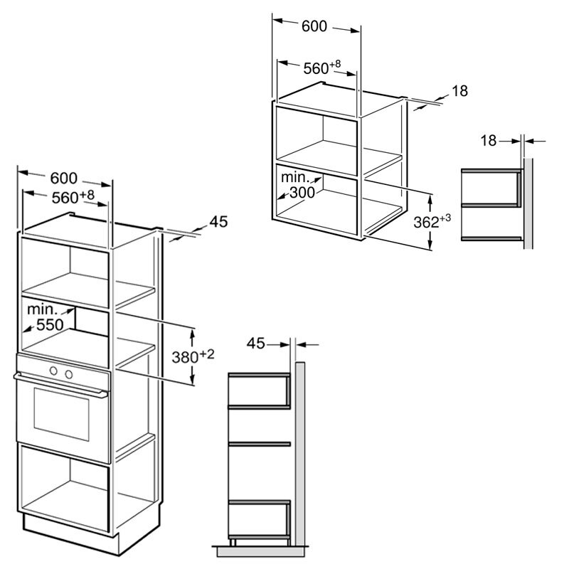 Microondas integrable Fagor 3MWB-20BTCGN – 20 L, 800 W microondas, 1000 W grill
