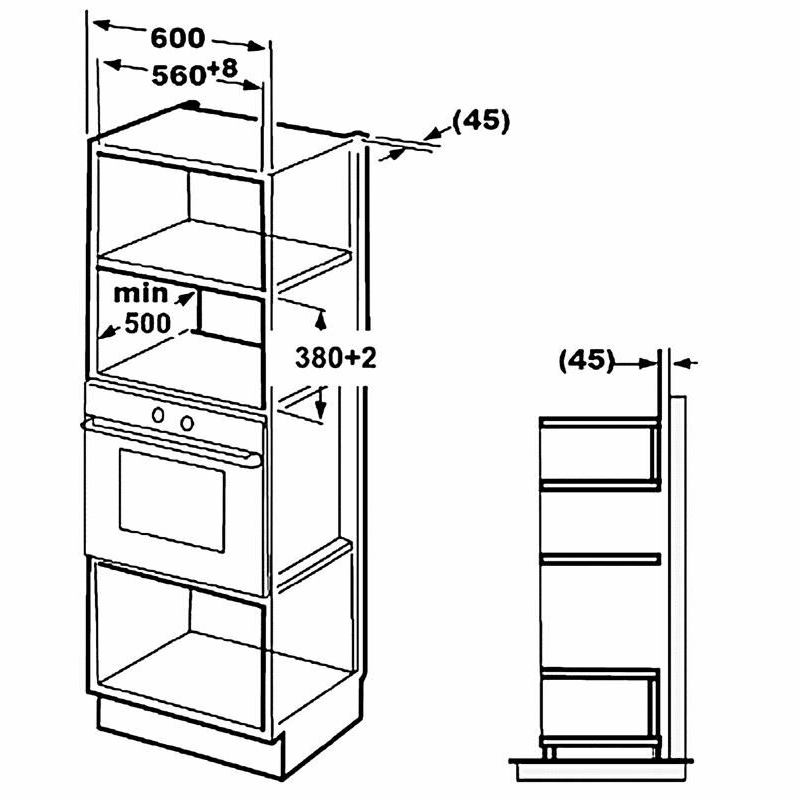Microondas integrable Fagor 3MWB25BEGX – 25 L, 900 W, grill 1000 W