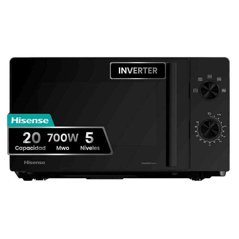 Microondas Hisense H20MOBP1HI – 20 L, Inverter, 700 W
