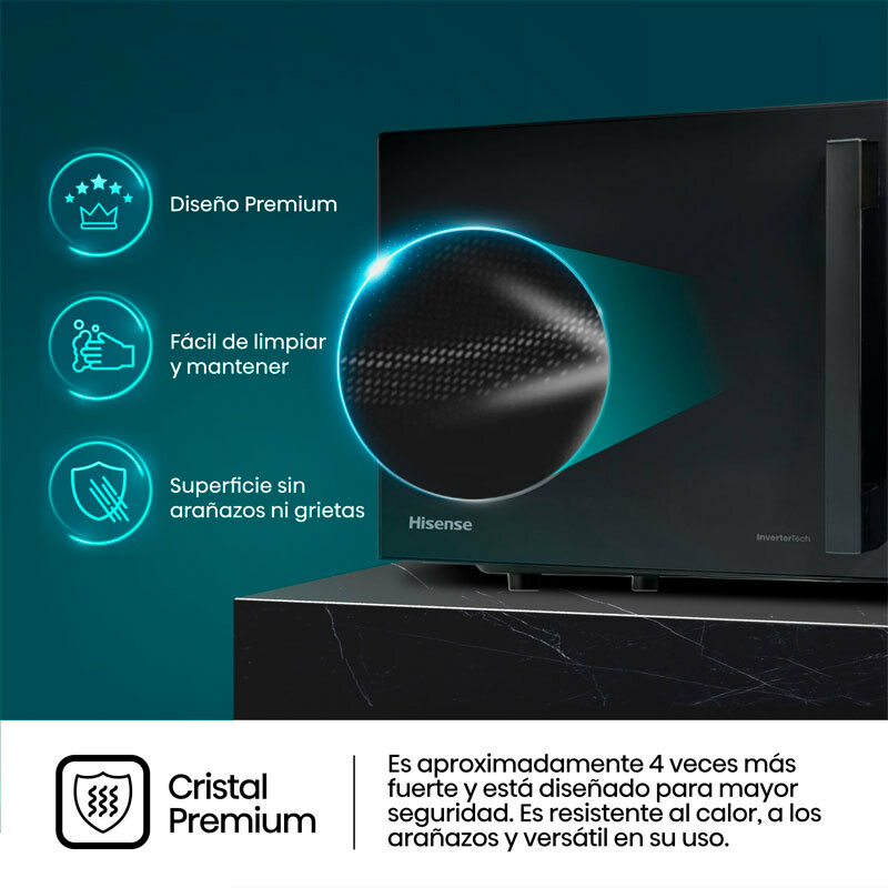 Microondas Hisense H20MOBP1HI – 20 L, Inverter, 700 W