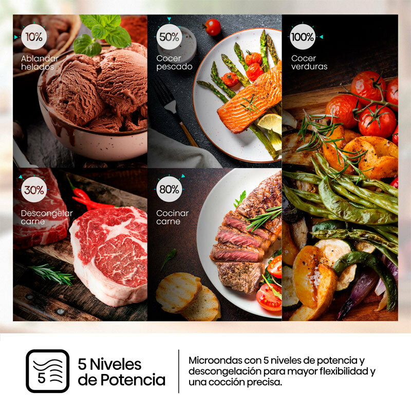 Microondas Hisense H20MOWP1HG – 20 L, 700 W, Grill 800 W