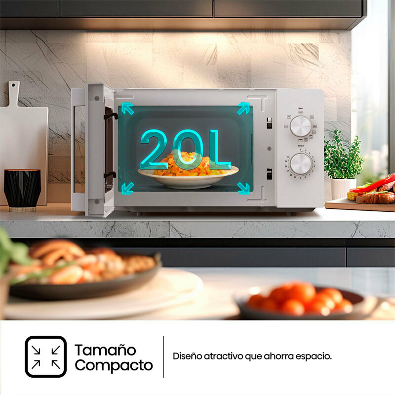 Microondas Hisense H20MOWP1HG – 20 L, 700 W, Grill 800 W