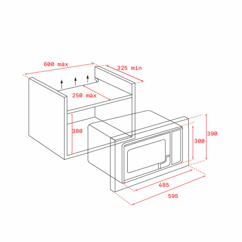 Microondas integrable Teka ML8200BISWH – 20 L, Grill 1000 W, Display LCD