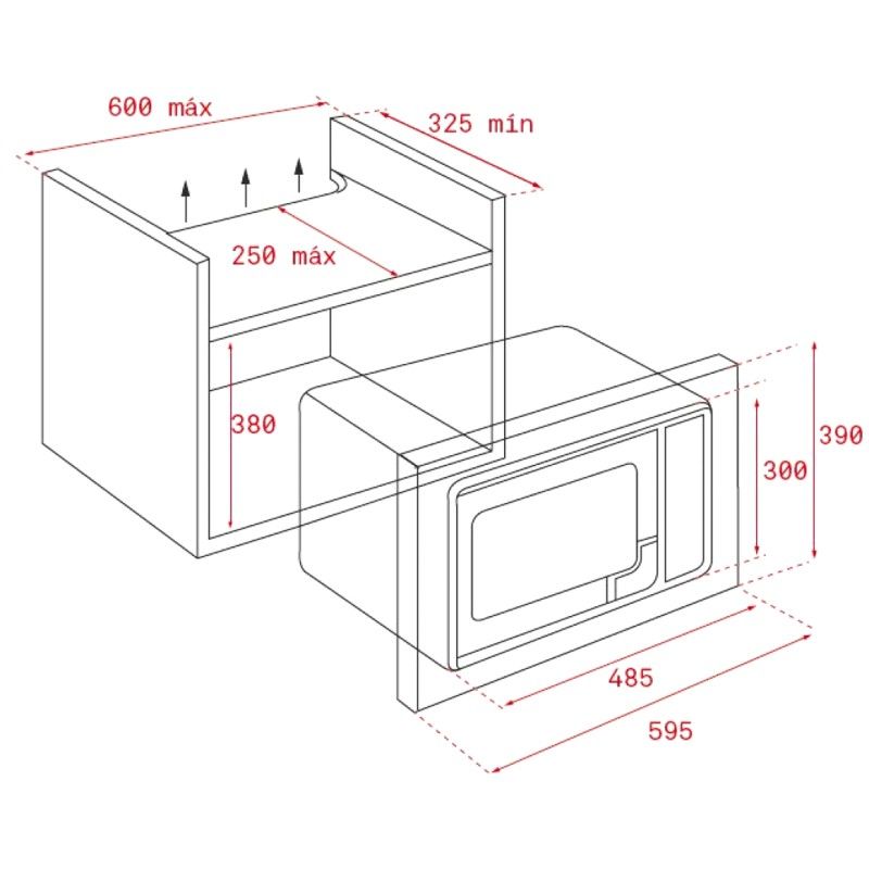 Microondas integrable Teka ML 820 BIS – 20 L, 700 W microondas, 1.000 W grill