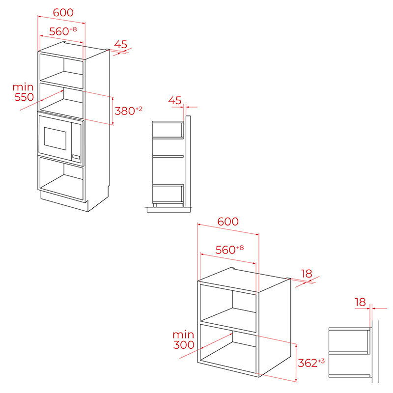 Microondas integrable Teka ML 820 FI – 20 L, 800 W, Panel mecánico