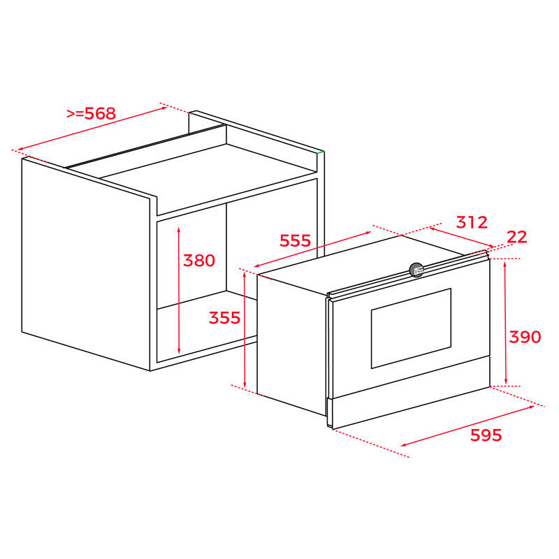 Microondas integrable Teka ML82G1BISL – 22 L, 850 W microondas, 1200 W grill