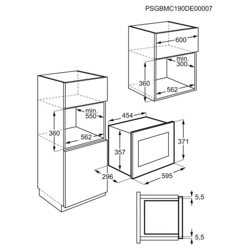 Microondas integrable Zanussi ZMBN2SX – 17 L, 800 W, Control táctil