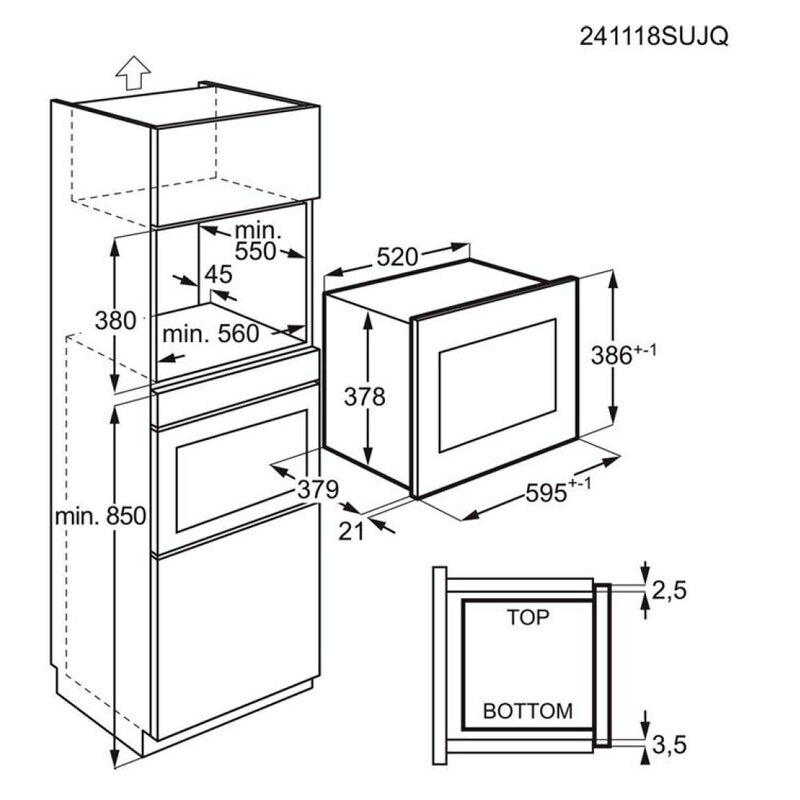 Microondas integrable AEG TMS5G25IEM – 25 L, 900 W, Grill 1000 W