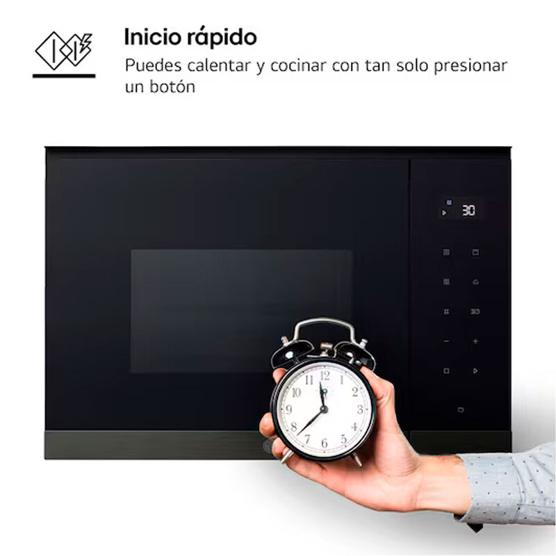 Microondas integrable LG MG7Z2593B – 25 L, grill 1000 W, cristal negro