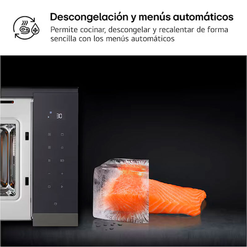 Microondas integrable LG MG7Z2593B – 25 L, grill 1000 W, cristal negro