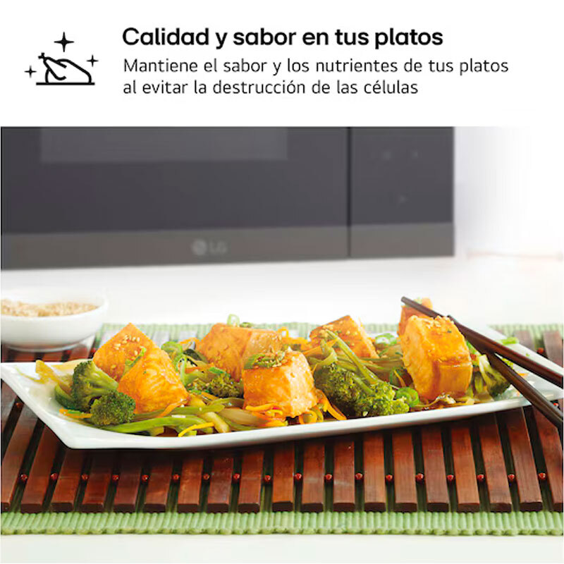 Microondas integrable LG MG7Z2593B – 25 L, grill 1000 W, cristal negro