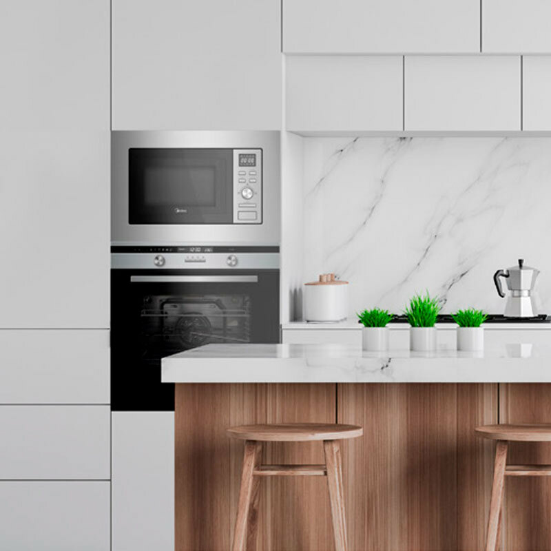 Microondas integrable Midea MBMAG720A-X – 17L, grill 1050W, interior inox