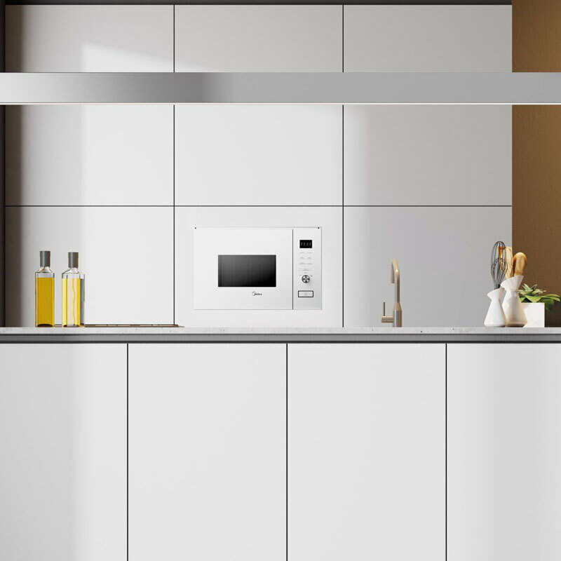 Microondas integrable Midea MBMTG820H-WH – 20 L, 800 W, Grill 1000 W