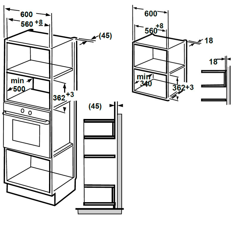 Microondas Integrable Midea MCMI208GDIP – 20 L, Grill 1000 W, Display LED