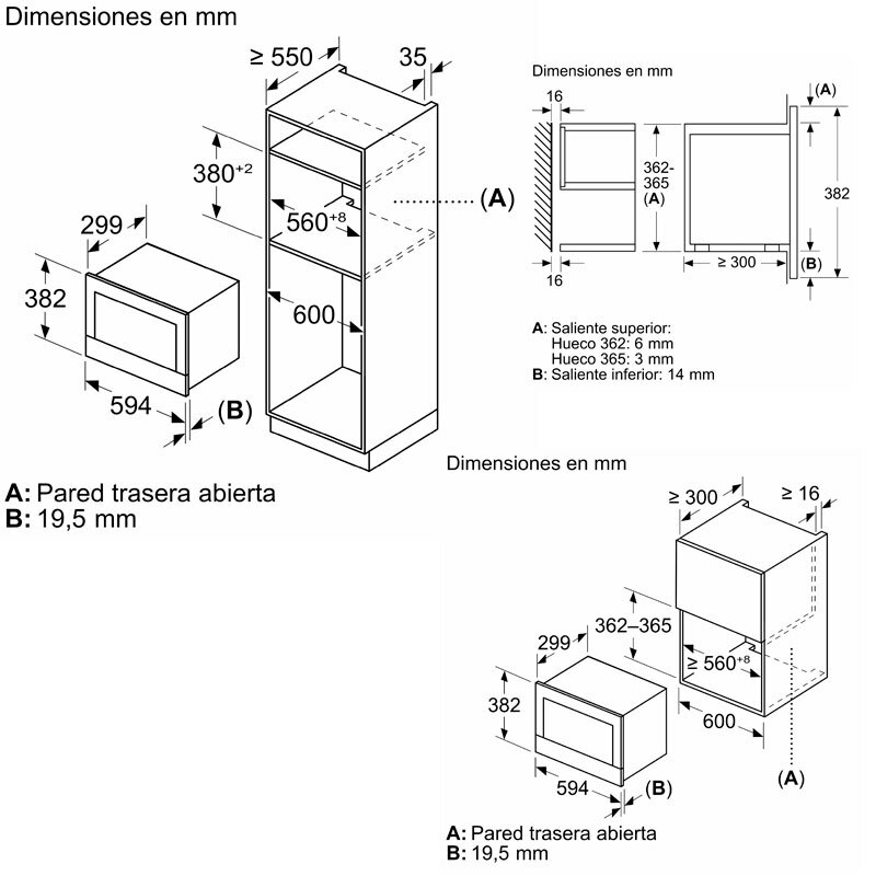 Microondas integrable Siemens BE732R1B1 – 21 L, Inverter, Grill 1300 W