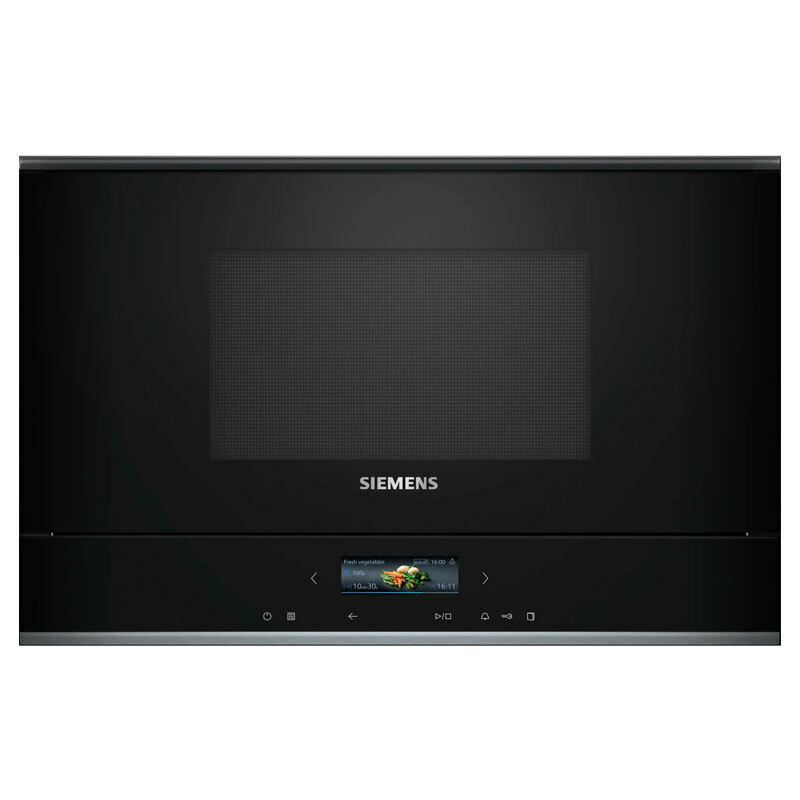 Microondas integrable Siemens BF722R1B1 – 21 L, 900 W Inverter, Base cerámica