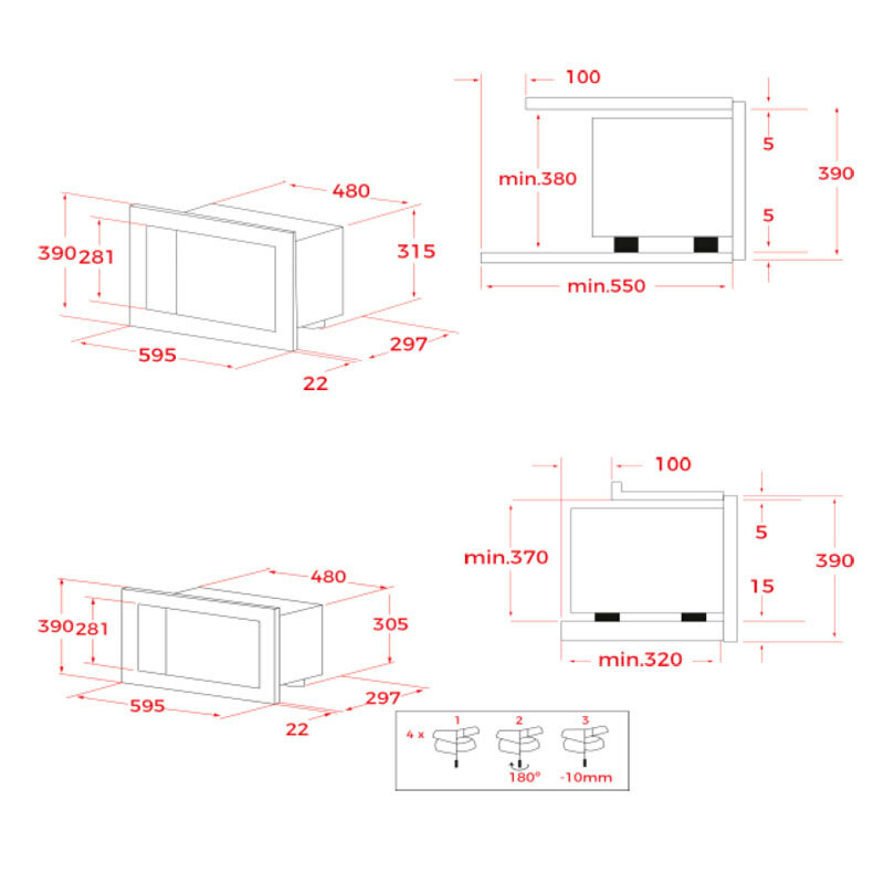 Microondas integrable Teka MB 6200 BI – 20 L, 750 W, Interior inox