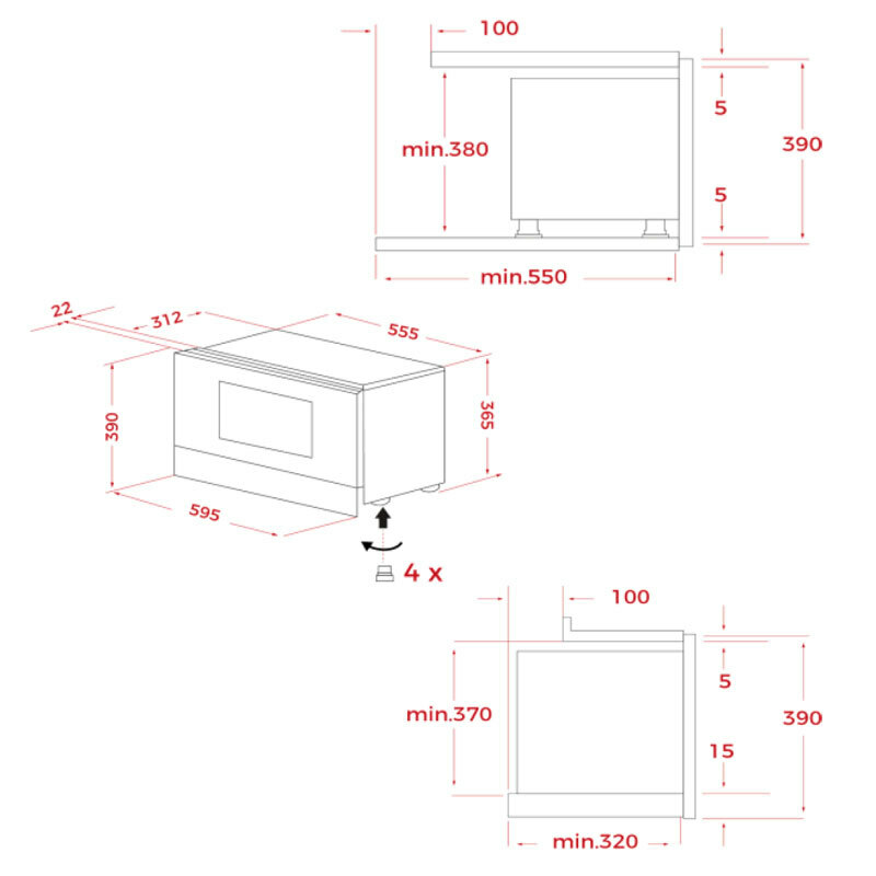 Microondas integrable Teka ML82VGOGH BIS L – 22 L, Base cerámica sin plato, Grill 1.200 W